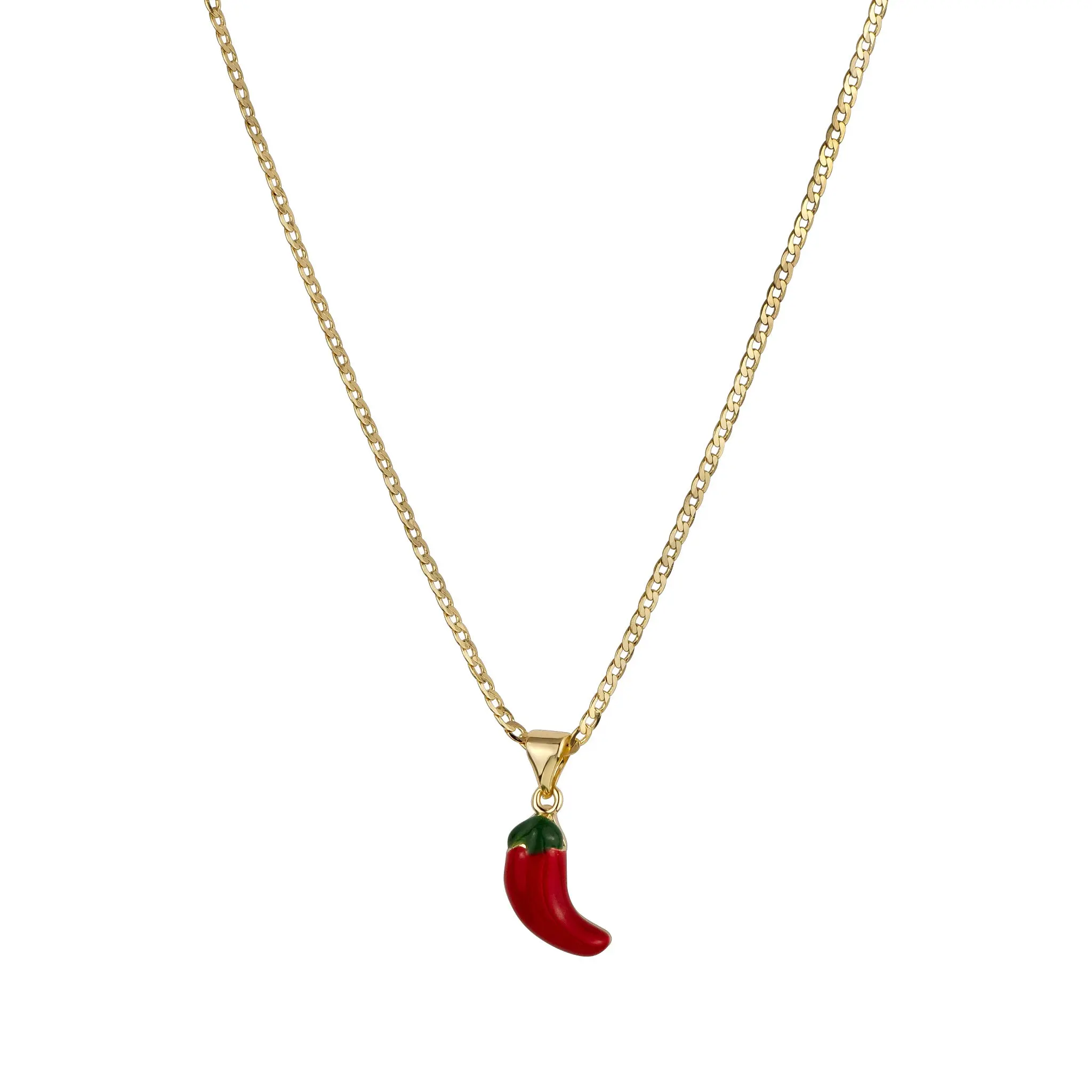 Spicy Red Pepper Necklace - 14K Gold-Plated