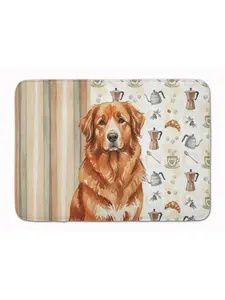 Carolines Treasures WDK7457RUG 19 x 27 in. Reddish Brown Great Pyrenees Coffee Bar Memory Foam Kitchen Mat