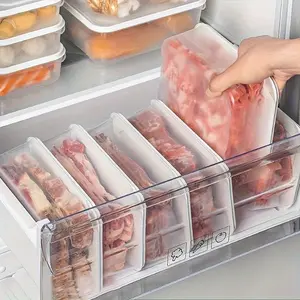 6 Pack 1500ml/52oz Food Grade Fridge Preserving Containers - Freezer Meat Storage, Washable Reusable, Fresh-Locking Kitchen Gadget for Meat, Fruit