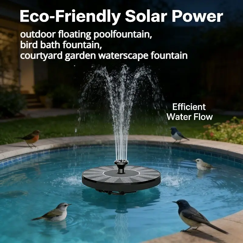 Solar Floating Fountain Pump for Outdoor Garden Pond Bird Bath, Landscape Water Feature Decor, Essential Yard & Patio Equipment, Solar Powered Fountain