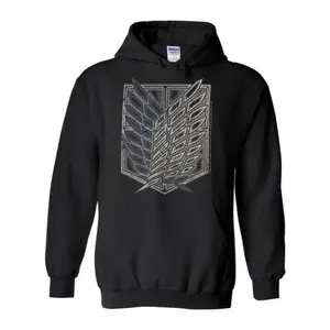 Anime Manga Unisex  AOT Shirt, Attack. On. Titan. Japanese Movie Hoodie, Wings Of Freedom Graphic Hooded, Casual Crewneck Tee Top