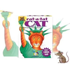 Rat-A-Tat Cat Game, Fun Cartoon Illustrations, Memory and Number Strategy, Suitable for Ages 6+, Family Interactive Play