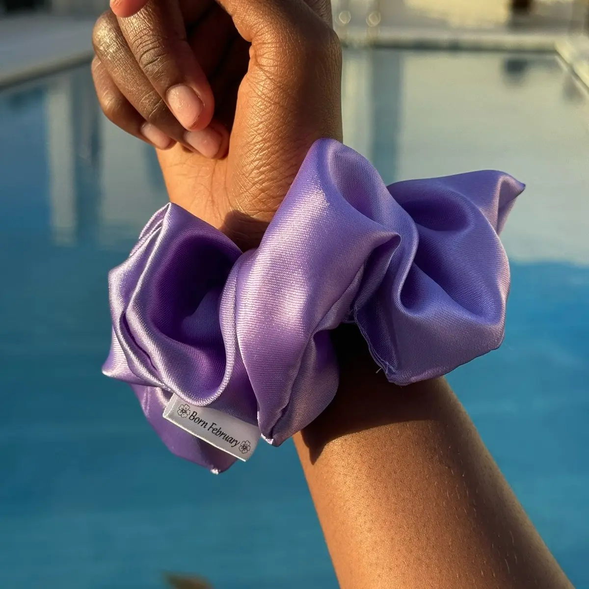 Purple Silk Scrunchie Handmade with Care