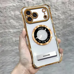 Compatible with iPhone 17/16/15/14/13/12/11/X/7/8 Pro Max Pro Plus Air, four-corner shockproof phone case with magnetic attachment and stand 995