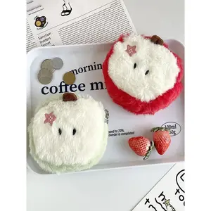 Cute Plush Apple Coin Purse, Cartoon Mini Handbag, Portable Small Wallet for Coins, Headphones, Lipstick and Cable Storage, Cute Fashion Accessories for Girls