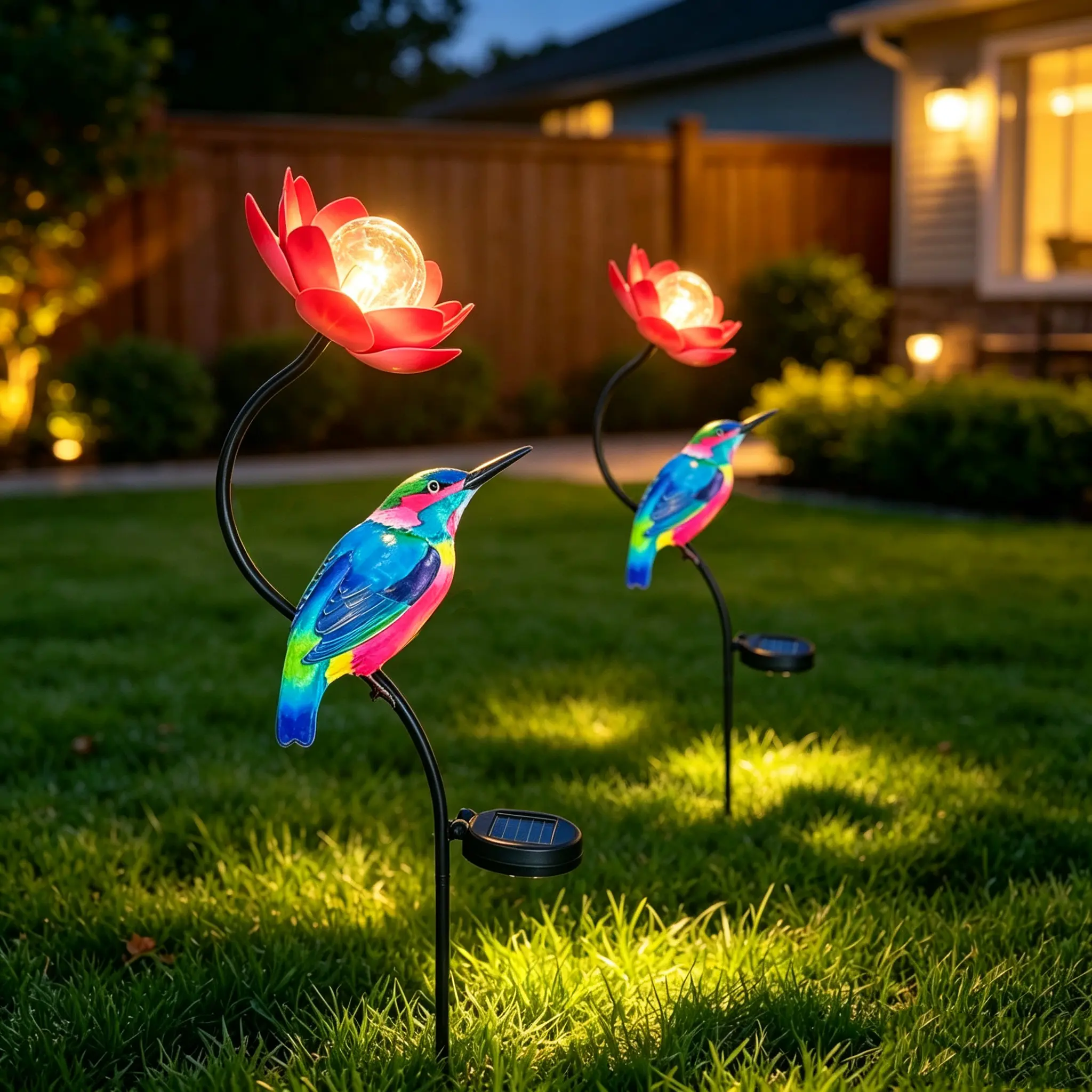 Lotus Bird Statue Lamp