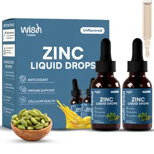Wish Fusion Liquid Zinc Drops 2 Pack Zinc Liquid Drops with Zinc Sulfate, Natural Zinc, Trace Mineral Liquid Vitamin Supplement for Immune & Digestive Support, Zinc Supplements for Women & Men