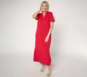 Belle by Kim Gravel Regular ScubaLuxe Escape Edit Polo Maxi Dress