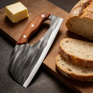 2 Pcs Hand Forged High Carbon Stainless Steel Chef Knife Set, Viking Japan Style Knives for Kitchen Cooking, Hunting, BBQ Meat & Vegetable Cutting, Premium Cutlery ,  2mm thick, lightweight and sharp, Perfect Gift for Men/Woman Block