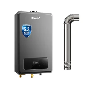 Ranein Natural Gas Propane Gas Tankless Water Heater, Indoor Max 5.3 GPM, 130,000 BTU Instant Hot Water Heater waterheaters gas waterheater
