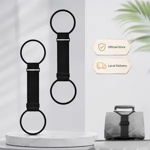 2 Pcs Travel Luggage Connecting Strap, Adjustable Elastic Suitcase Bundling Belt, Wear-Resistant Bag Fixed Strap, Lightweight Travel Essential for Attaching Extra Bags to Luggage Handle