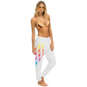 BOLT GRADIENT SWEATPANTS - WHITE // RAINBOW