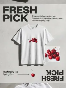 Cherry Cluster T-shirt | Realistic Red Cherry Illustration
