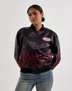 Womens Von Dutch Satin Flight Jacket