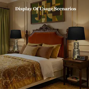 26" Glass Table Lamp Set of 2 with USB A and Type-C Charging Ports, Bedside Lamps with Dual Light Sources, Built-In Star String Lights, 3 Color Temperature Modes, Table Nightstand Lamps for Bedroom Living Room Office