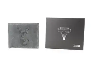 Buck Embossed Leather Bi-Fold Wallet