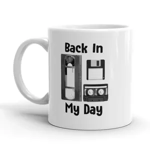 Back In My Day Coffee Mug Funny Nerdy 80s Technology Ceramic Cup - 11oz Funny Coffee Mugs Ceramic Printed Drinkware Cup