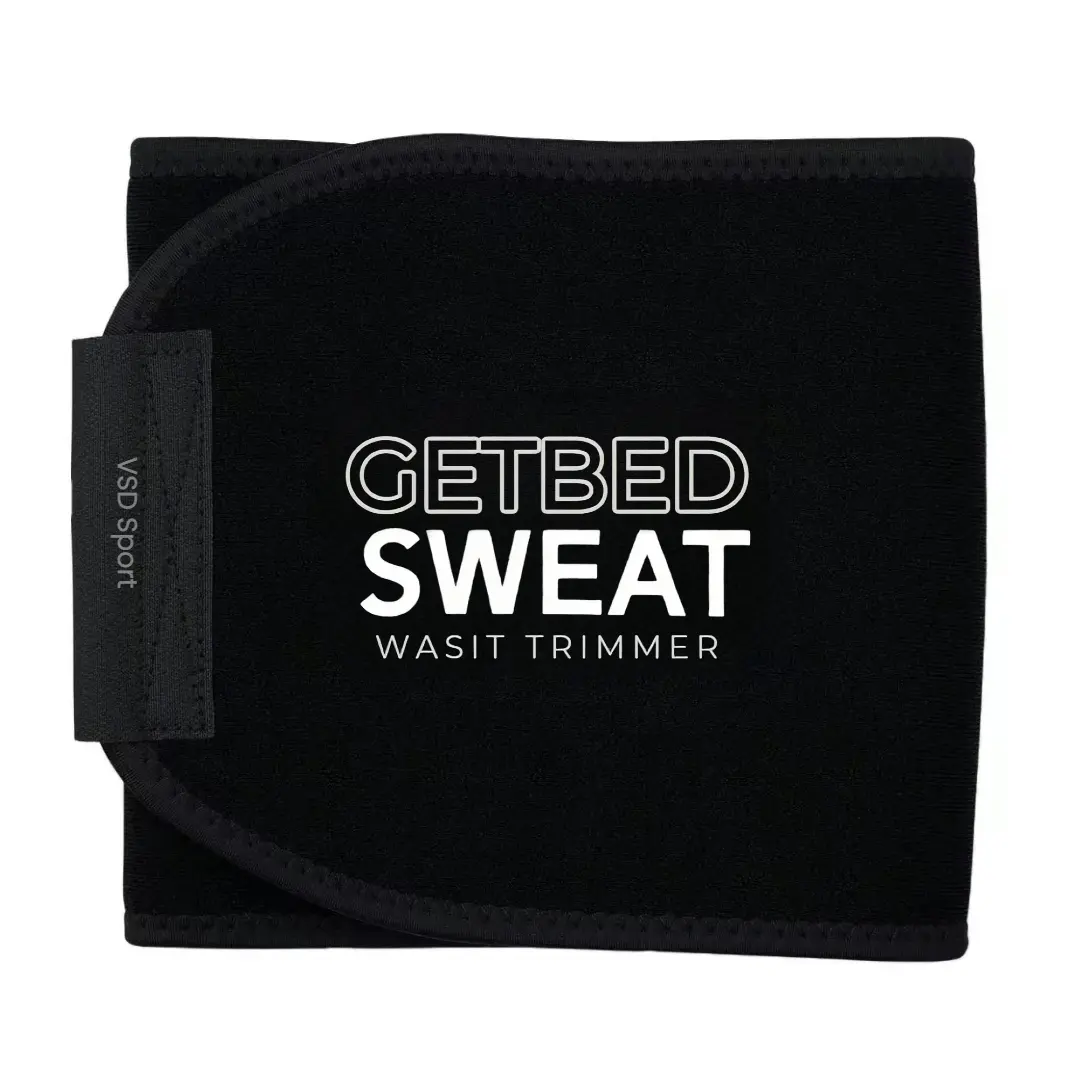 GETBED Classic Ab Trainer Workout Waistband - Adjustable Neoprene Waist Trainer for Women & Men, High Intensity Training, Gym Use, Black/White Hydrating Design