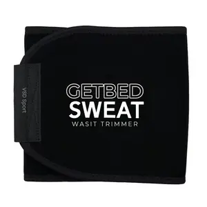 GETBED Classic Sweat Ab Trainer for Women & Men - Adjustable Waist Trainer Belt for High Intensity Training & Gym Workouts - Black/White Hydrating Neoprene Sweat Waist Trimmer