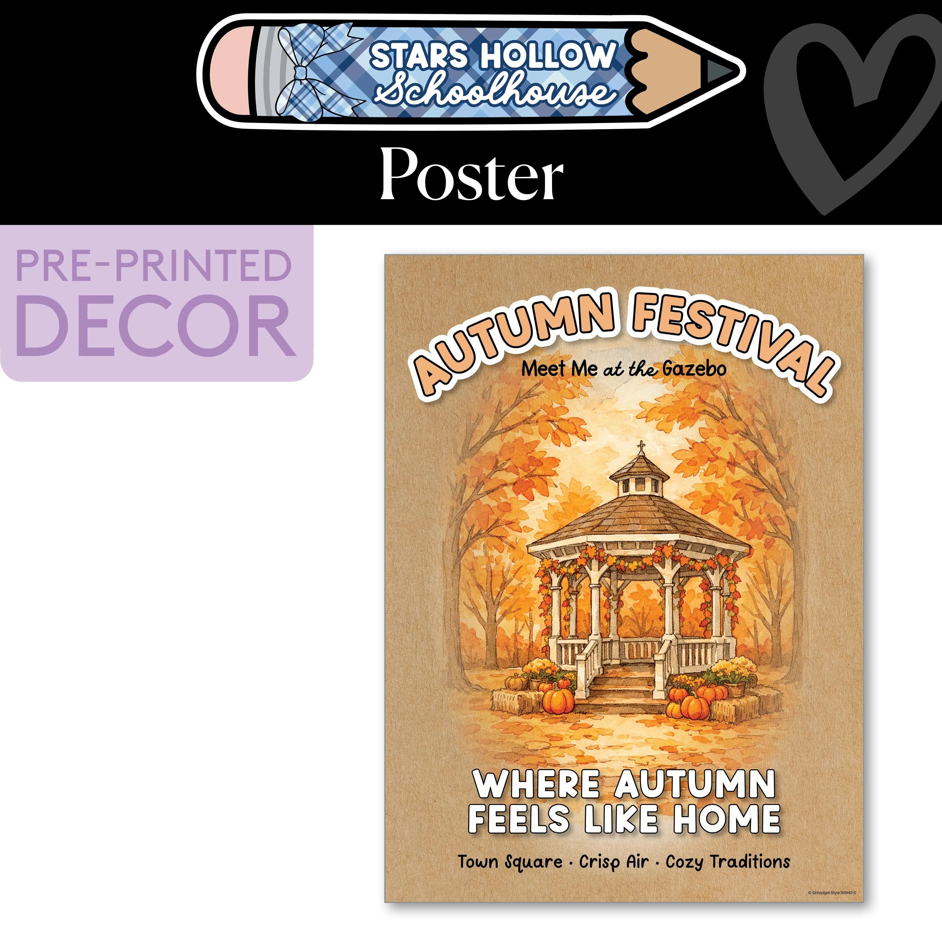 Cozy Autumn Festival Poster | Stars Hollow Schoolhouse