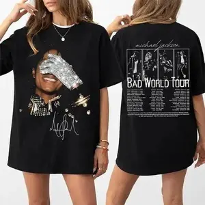 Retro 90s Michael Jackson Bad World Tour T-Shirt |   1987 Concert Tee