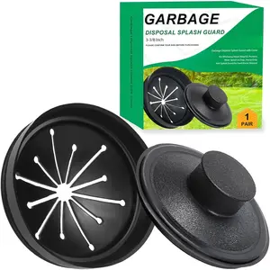 Garbage Disposal Splash Guard with Cover - 3-3/8 Inch Rubber Drain Stopper for Kitchen Sink, Fits Whirlaway/ /, Prevents Water Splash & Clogs, Heavy-Duty Anti-Splash Guard (3-3/8 Inch)