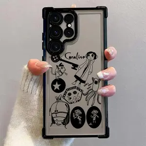 Cartoon C-CoralinesPhone Case Suitable for Samsung Galaxy S26 S25 S24 A57 A37 A07 A26 A36 A55 A35 A06 A16 A05 A14 A24 A34 A54 A15 A05S A25 A04e A04 S23 S22 S21 FE Ultra Plus Edge 4G 5G Anti Fall Transparent Soft Back Cover