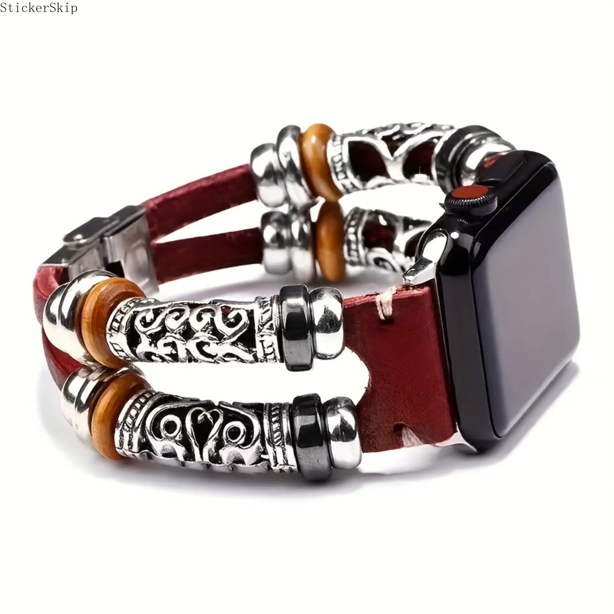 2026 Ethnic Style Metal Embossed Watch Band, Luxury Vintage Bracelet Wristband, Compatible with Apple Watch Ultra 8 7 6 SE 5 4 3 2 1, 38mm-49mm Universal Elegant Strap for Men Women Business Daily Wear