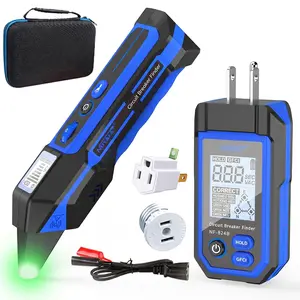 Circuit Breaker with LCD Display & GFCI Outlet Tester, NCV AC Tester Circuit Flashlight, Includes Case and- NF-824B
