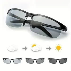 Polarized Photochromic Sunglasses UV400 Protection, Unisex 2026 Summer Retro Oversized Square Frame, Fashion Eyewear for Outdoor Sports, Driving, Fishing, Golf, Running, Climbing, Day & Night Safety Glasses