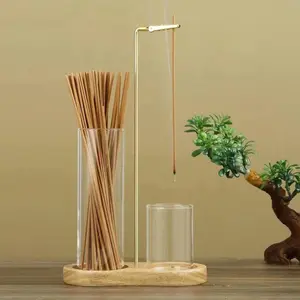 2 in 1 Incense & candle holder with 1 count wooden base
