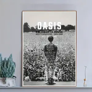2D Flat, Frameless High-Definition Art Print Canvas Poster - 1pc Osnis Knoblauch 1984 Concert Canvas Art Print, Vintage Black and White Music Event Poster with Live Performance Details, Ideal for Living Room or Bedroom Wall Decor, Music Room