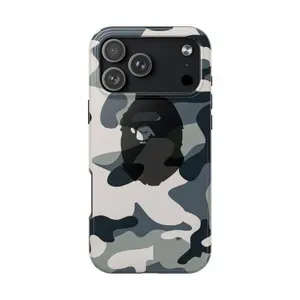 Ultimate Unique Trendy Streetwear Camo Monkey Head Tough Phone Case Shockproof Dual-Layer Protection for iPhone 11 12 13 14 15 16 17 Pro Max Plus