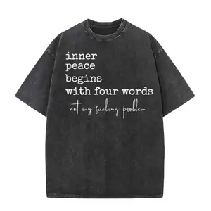Vintage INNER PEACE BEGINS WITH FOUR WORD Short Sleeve T-Shirt, Autism Awareness Shirt, Bold Statement Tee, Funny Shirt, Gift For Autism Advocates, Gift For Him, Gift For Her, Graphic Tee, Menswear Top, Underwear, Streetwear Tshirt, Casual Wear