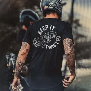 Keep It Twisted Printed Casual Men's T-shirt - Naughty Clothes Men Cotton Menswear
