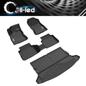 YITAMOTOR Upgraded Floor Mats Fit for 2024-2025 Subaru Crosstrek/Impreza Accessories, TPE All-Weather Crosstrek Floor Liners 1st & 2nd Row & Trunk Mat, Black Automotive Protector Car Accessories Auto Parts Pet-Friendly