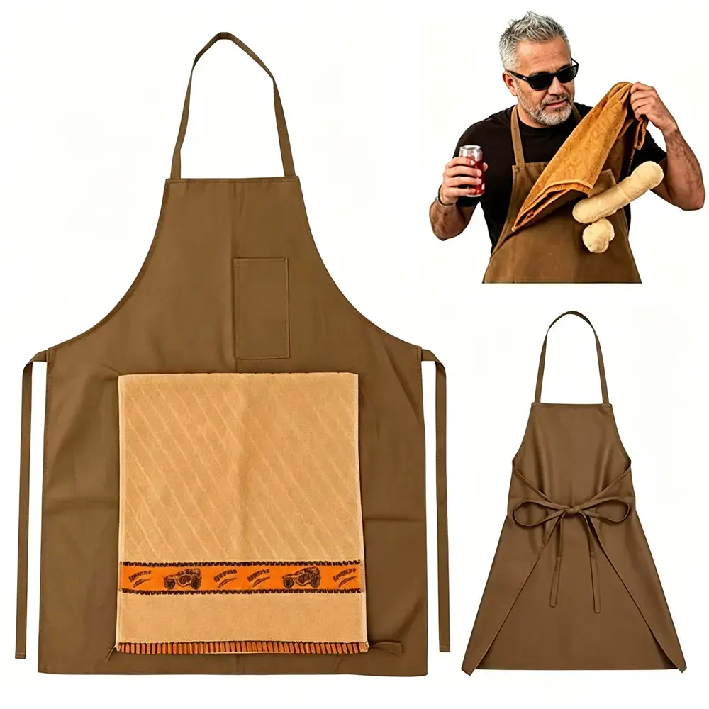Chef's Hide Prank Apron - Gag Gifts, Funny Gifts for Dad, Creative Indoor Recreation Apron with Surprise Pocket for Father's Day Birthday