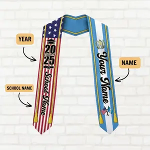 Personalized 2026 Guatemalan American Flag Graduation Sash, Guatemala Graduation Stole, Custom Graduation