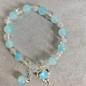 Amazing Bracelet-Love Heart Shape Blue and White Color Beads