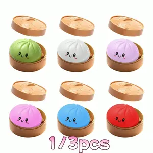 Soft Doughnut Stress Relief Toy Set, Squishies, Stress Relief Fidget, Sensory Toys for Autism Kids & Adults, Cute Non-Toxic Party Favors, Includes Steamer Basket