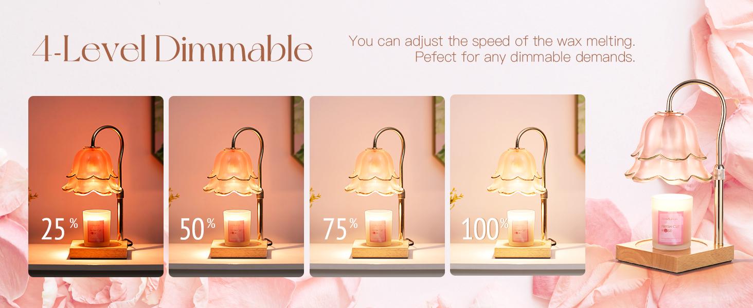 Candle Warmer Lamp, Height Adjustable with Timer, 2 Bulbs Included, Flameless Fragrance Lamp for Home Bedroom Decor, Ideal Gift for Mom Birthday