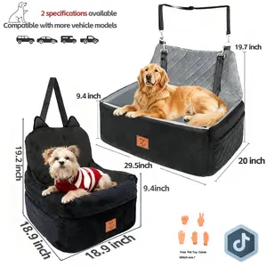 ZVRpet Dog Car Seat Fully Detachable and Washable Memory Foam Covered Car-mounted Pet Kennel Soft Fabric Easy to Install with Adjustable Straps Anti-Slip Bottom Cover for Back Seat Pet Car Bed for SUV Outdoorfun Assembly Required