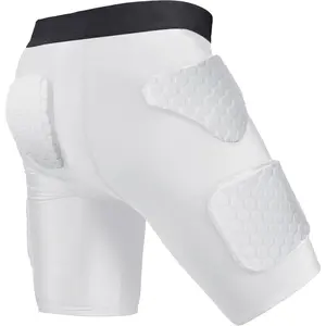 Men's Football Girdle Compression Shorts-5-Pad EVA Foam Pads Protective Gear for Rugby,Paintball