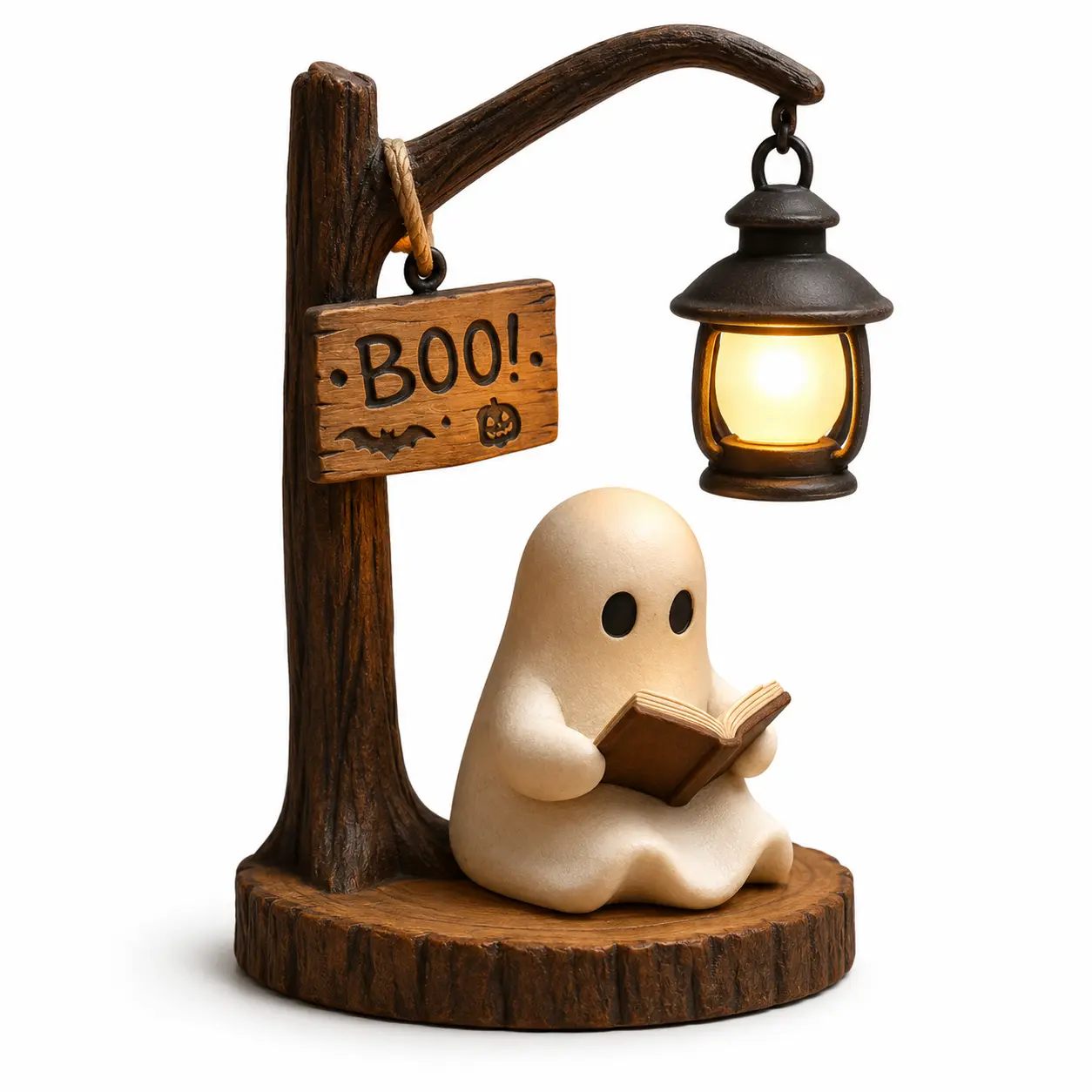 Resin Witch-Ghost Figure Desktop Lamp, Spooky Halloween Theme Bedroom Light for Indoor Home Decor, Bedside Table Light Gift #GLOBAL PICKS, Spooky Theme