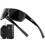ATTCL Men's High Quality Polarized Sunglasses - TR90 Plastic frame Memory Fit Wrap-Around Frame, Lightweight UV400 Protection, Windproof Polarized Driving Shades, Style Men's Eyewear, One Size, Guys Gifts for Him,sohochic