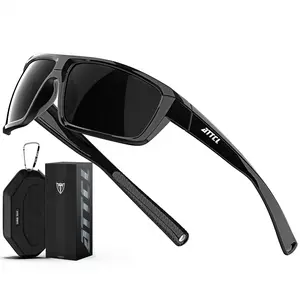 ATTCL 0.8 oz Mens UV400 Polarized Sunglasses TR90 Ultra‑Light Memory Plastic Frame highest UV‑protection standard Sunglass Lenses Sports Wrap Sun Glasses Driving Golf Running summerwins