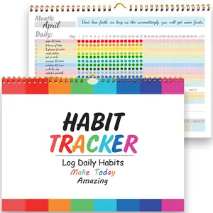 Habit Tracker Calendar Motivational Habit Tracking Journal Inspirational Goal Planner with Spiral Binding Beautiful Weekly Undated 12+2 Month Journal