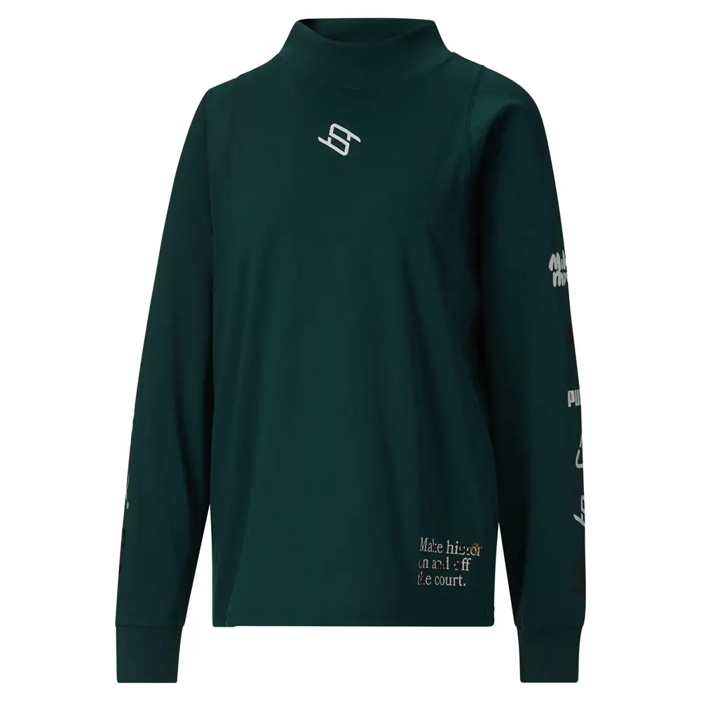 PUMA Womens Stewie X Reintroduce Mock Neck Long Sleeve Sweat Shirt Casual - Green