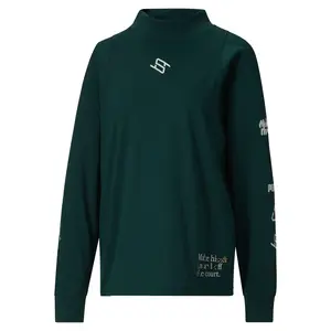 PUMA Womens Stewie X Reintroduce Mock Neck Long Sleeve Sweat Shirt Casual - Green