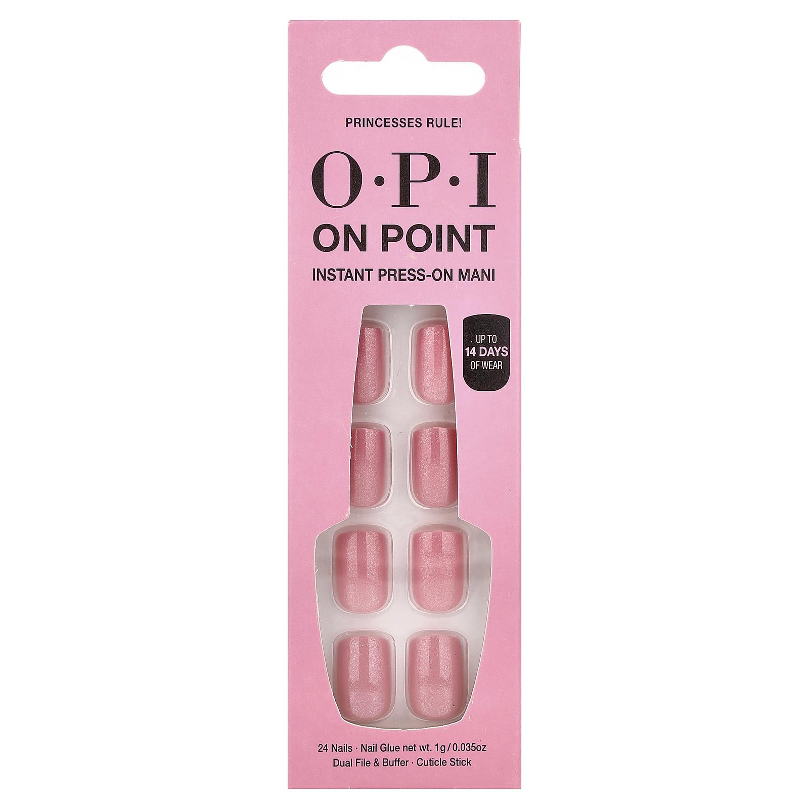 OPI On Point, Instant Press-On Mani, Short Length, Princesses Rule!, 27 Piece Kit